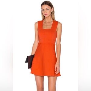 A.L.C. REVOLVE ORANGE FIT AND FLARE MINI DRESS